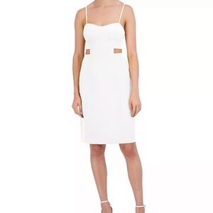 BCBG New York Women's Twill Cutout Day Dress 8 white